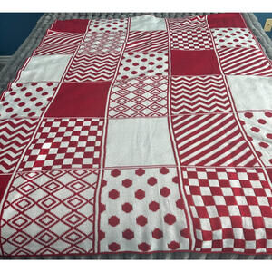 Noble Excellence Throw Blanket in Red and White size 50 x 70